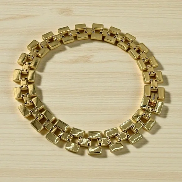 Rare Lulu Frost Signed Blue Enamel Gold Statement Necklace 17” Excellent Cond. - Picture 15 of 17